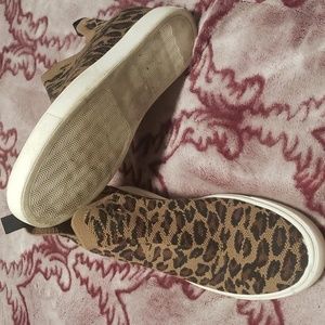 Justfab cheetah wedged sneakers